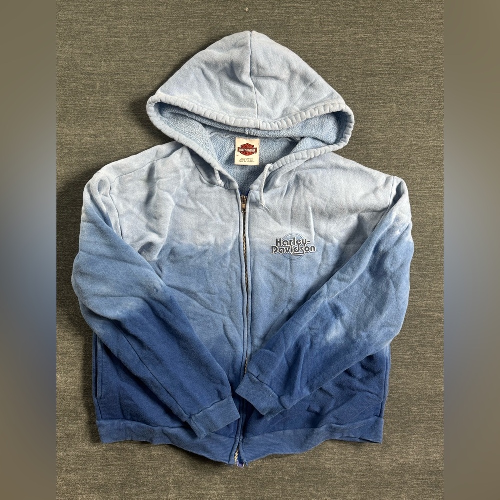 Harley Davidson Women's Tie Dye Full Zip Hoodie Size Medium Biker